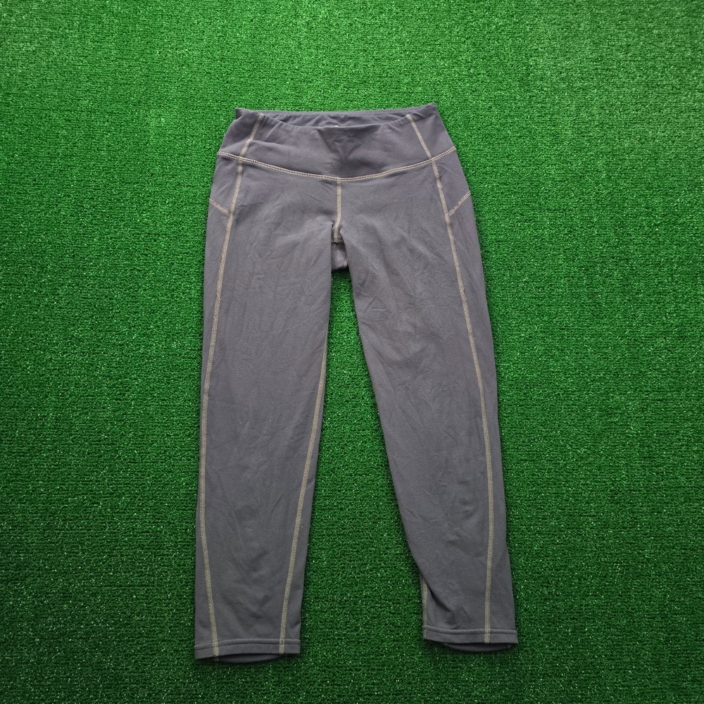 Athleta Original Supplex Nylon Crop/Capri Leggings Womens Small‎ Gray Purple Gym
